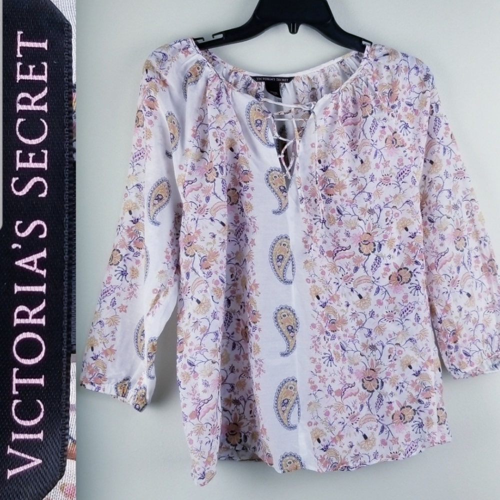 Victoria's Secret Cotton Boho Blouse Sz Small